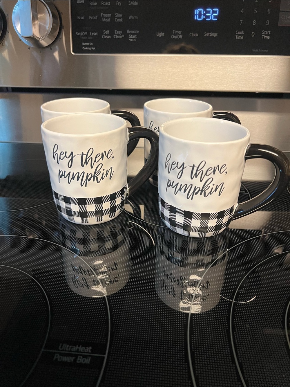 Hey There, Pumpkin Ceramic Mug - Black & White